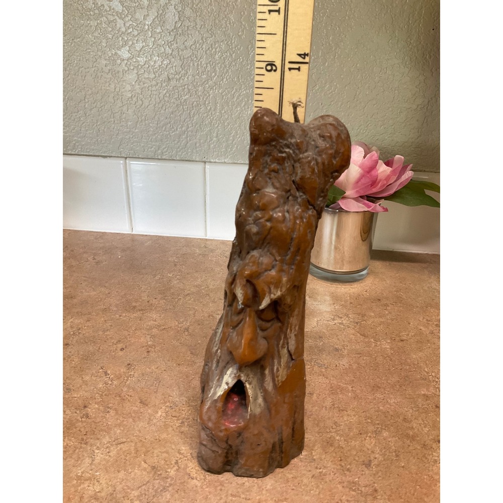 Vintage 1974 Old Man Tree Spirit Wizard Face Wax Candle Brown Folk Art Decor - Picture 12 of 12